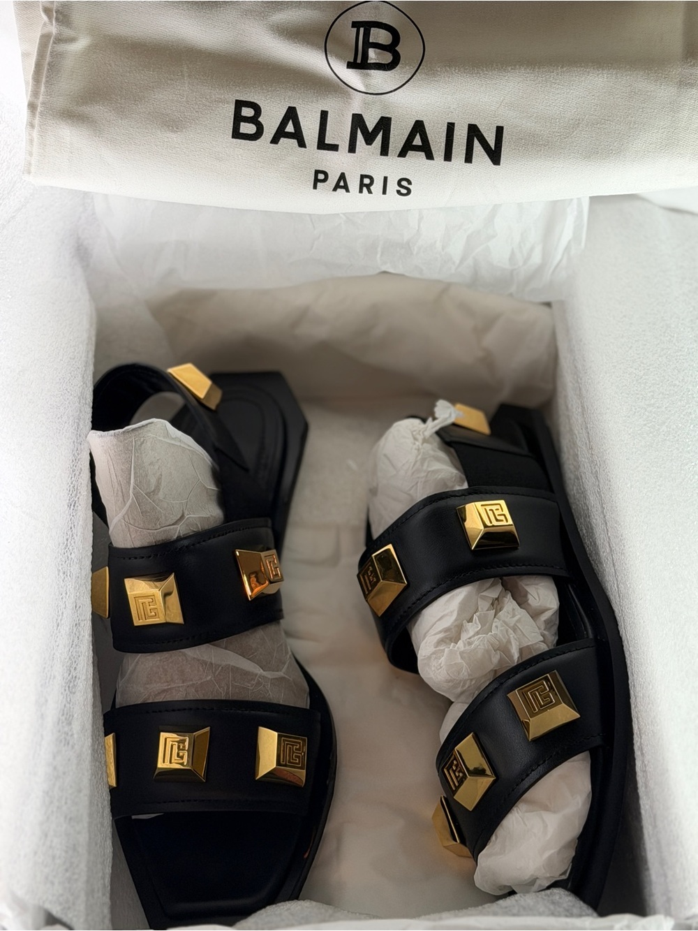 Balmain Women's Black Ana Sandals Size 38.5